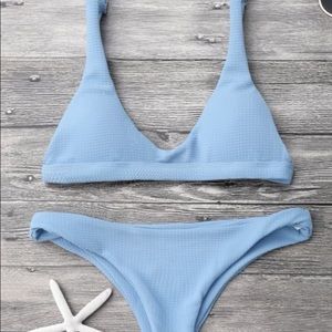 Zaful blue triangle swim suit